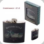 Flasque  vintage motorcy cle 17 cl 
en acier inox  