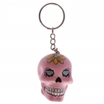 Porte clés crâne Rose bonbon 
jour des morts mexicain    