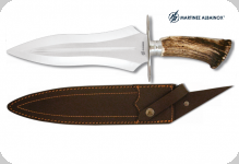Couteau de chasse  38 cm 
manche corne de cerf  