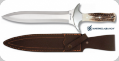 Couteau de chasse 43 cm 
manche corne de cerf  