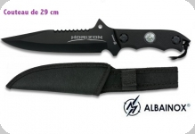 Couteau Tactique HORIZON Noir 29 cm 