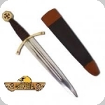 Dague poignard Templier forgée
 avec fourreau cuir 