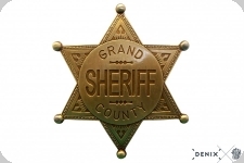 Etoile de shériff Grand County à 6 pointes Doré  