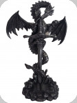 Dragon noir sur socle avec épée   