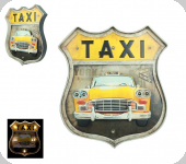 Enseigne vintage 3D à Led 
Ecusson R66  Taxi Jaune 
