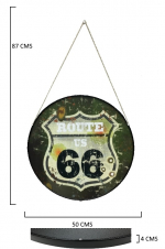 Cadre rond Vintage 
Route 66 US Army 