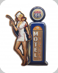 Enseigne vintage 3D 
Pompe pin up motel  