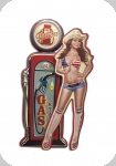 Enseigne vintage 3D 
Pompe pin up gas station  