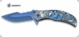 Couteau Pliant Crane bleu 3D  
Lame de 9 cm  