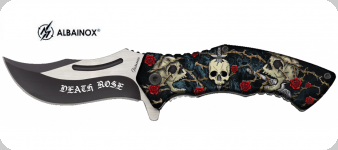 Couteau pliant Skulls et Roses  lame de 8.5 cm   